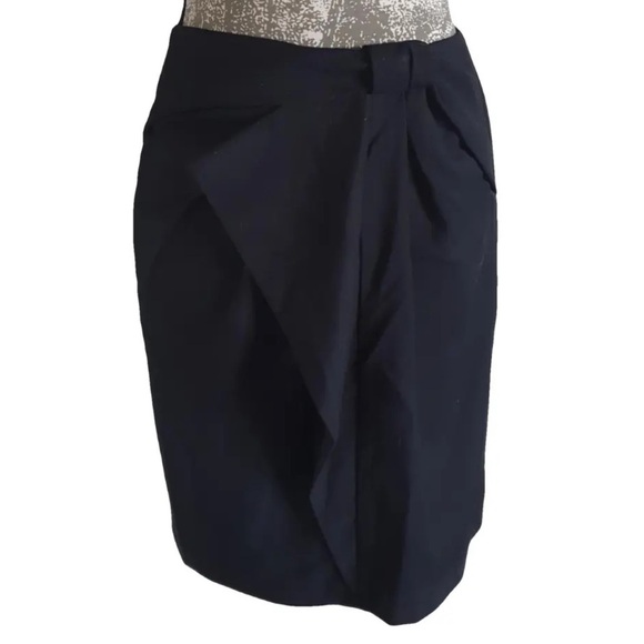 Banana Republic black A-line skirt with cascading bow size 6 - Picture 1 of 12